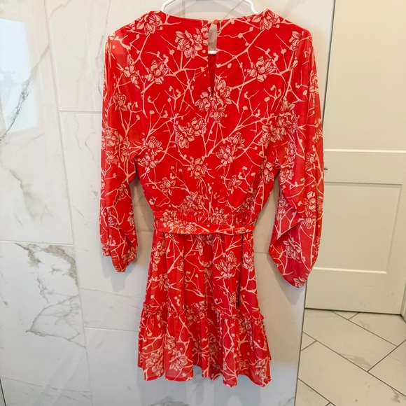 Flying Tomato Red Floral Long Sleeve Dress - Picture 4 of 4